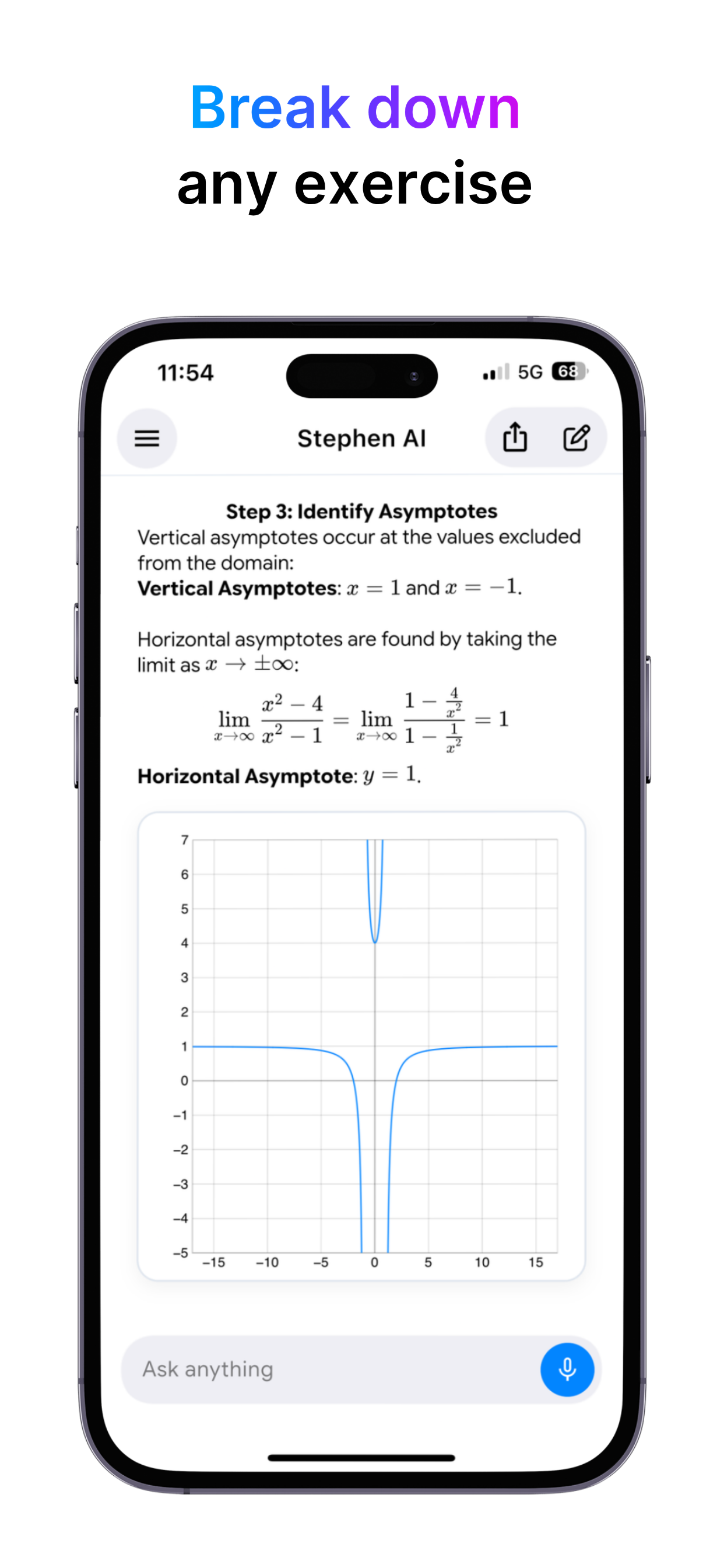 Stephen AI breaking down a math exercise step by step