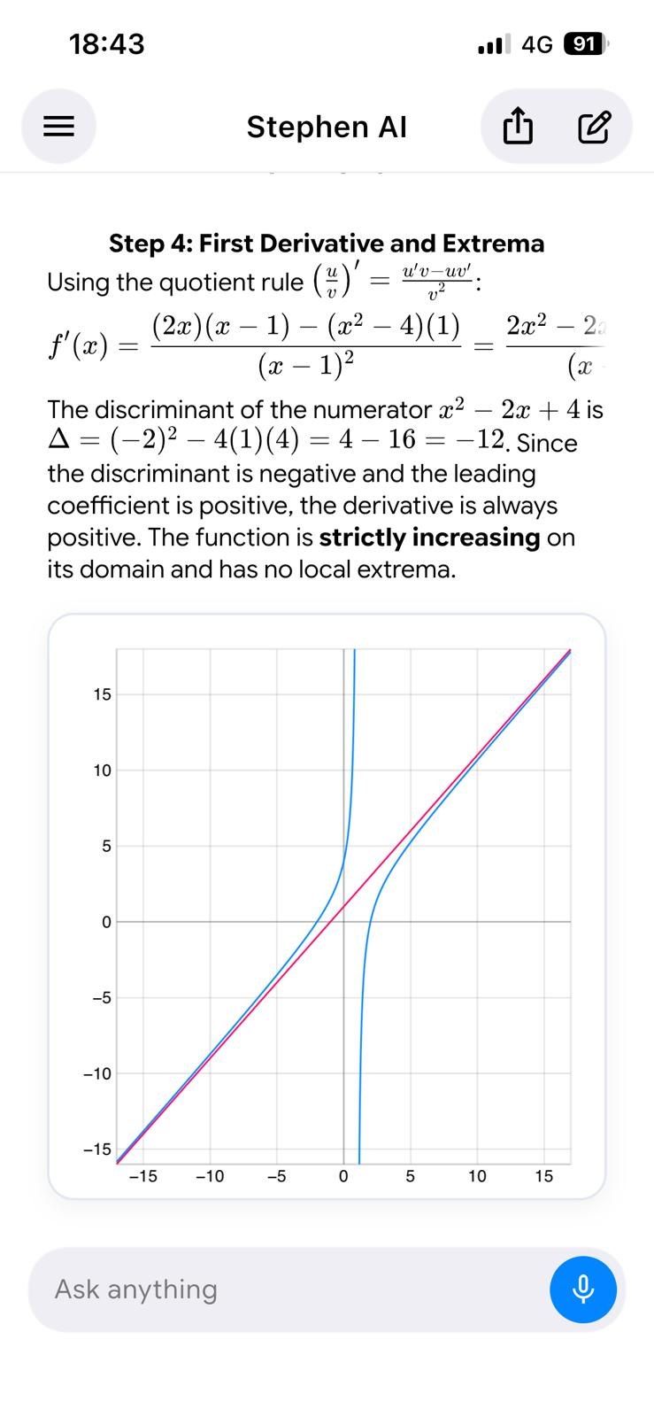 Walking through a step-by-step math homework solution